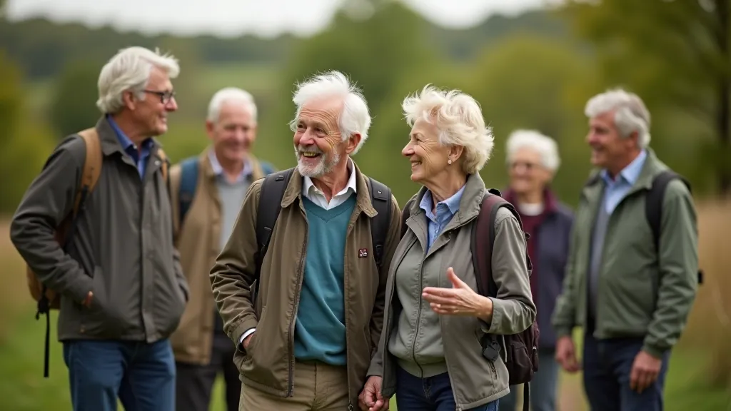 Walking group gathering at Coole Park visitor area